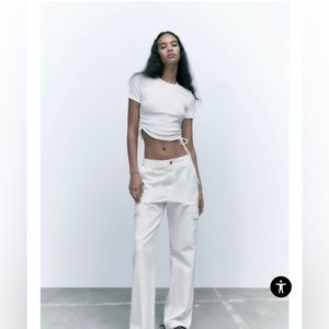 Zara Ruched Ribbed Top!